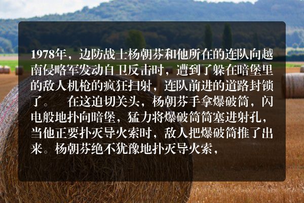 活着的黄继光——杨朝芬