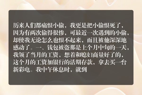 感动心灵的“小偷”