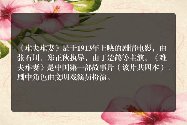 中国第一部电影故事是？