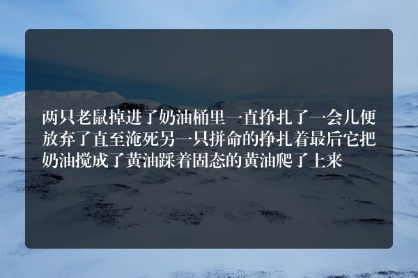 谁知道《猫鼠游戏》中李奥那多说的那个关于老鼠和奶油的故事？