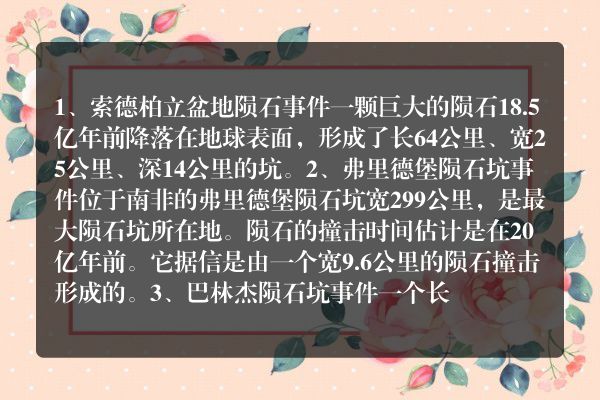 世界十大坠星事件排行榜