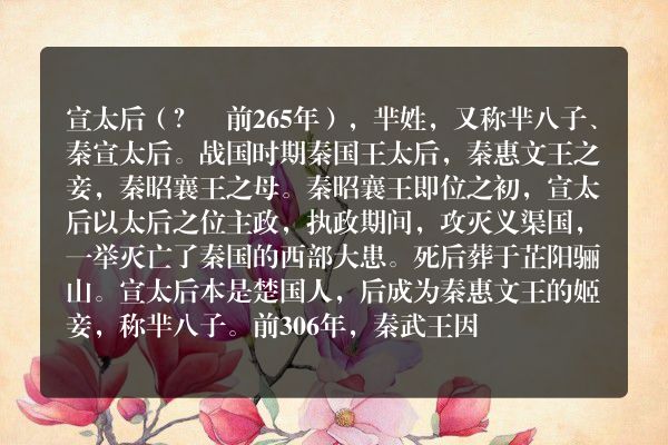 芈八子简介,历史上的芈八子