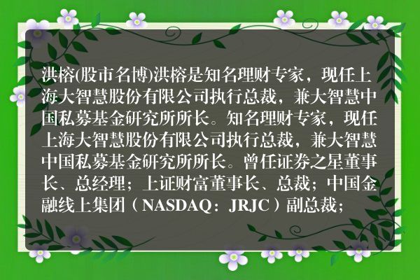 洪榕(股市名博)