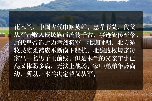 花木兰故事背景？