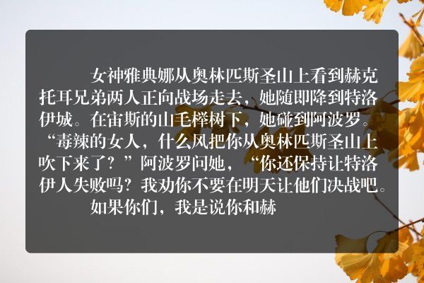 赫克托耳和埃阿斯决战