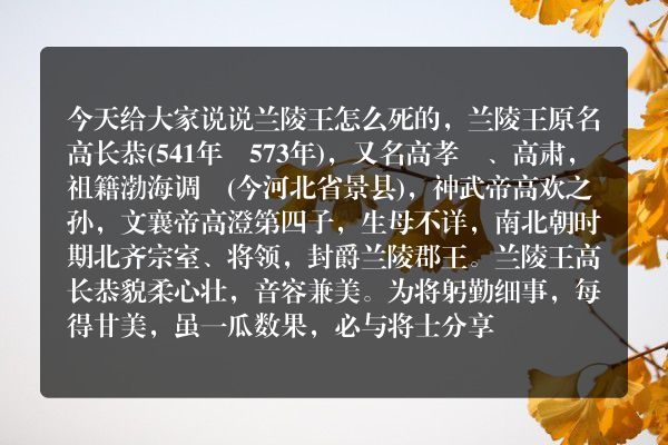兰陵王