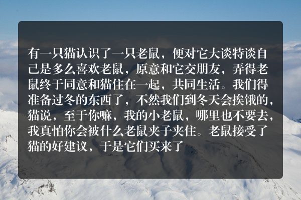 猫和老鼠合伙的故事
