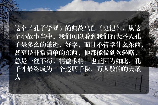 孔子学琴的大致意思？