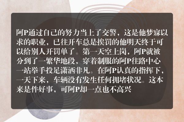 阿p当交警