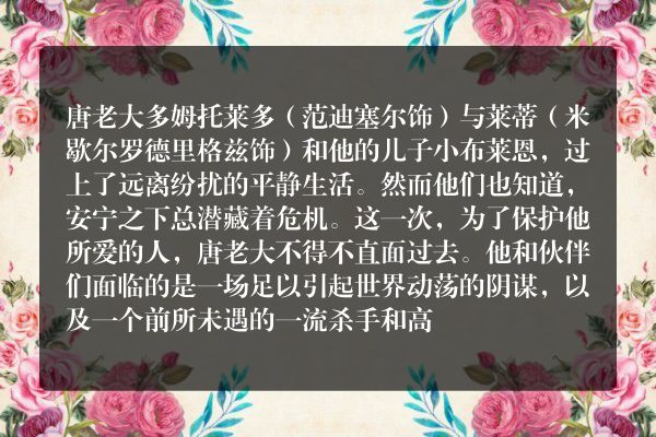 速度与激情9故事背景？