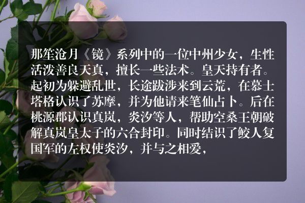 沧月的《镜》系列中关于那笙和炎汐的情节？