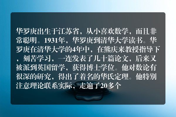 数学家小故事150字？