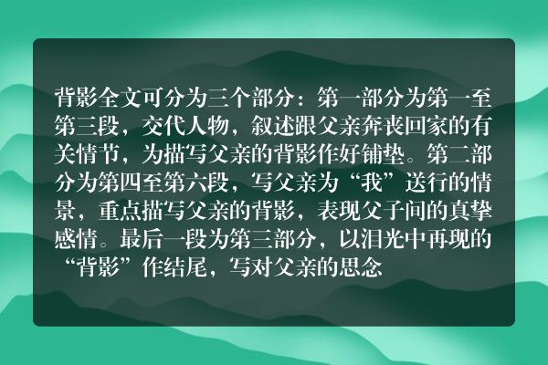 背影赏析 背影赏析和感悟