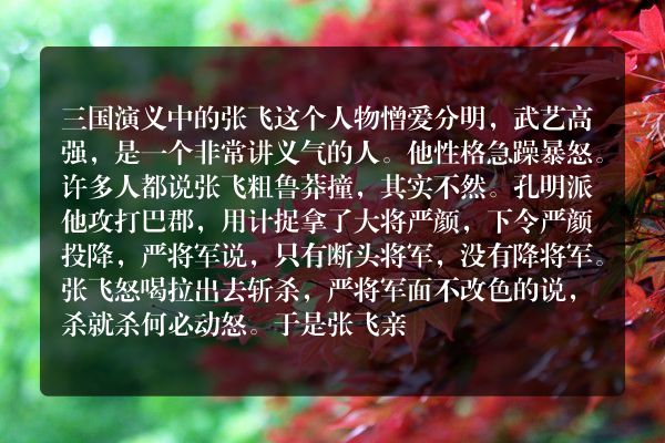 张飞性格特点及相关故事情节？