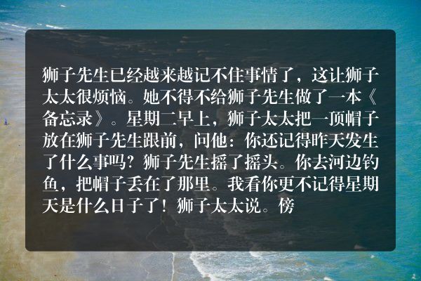健忘的的狮子先生