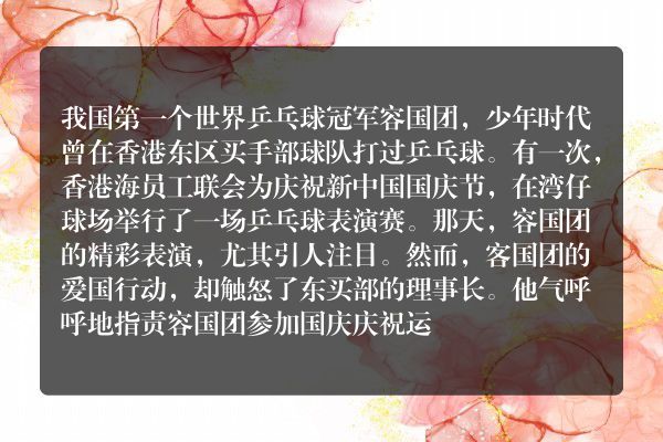 拒写悔过书的容国团