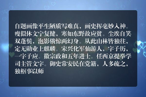 自题画像