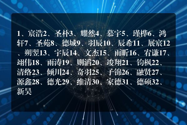 好听的古风男生名字大全有哪些