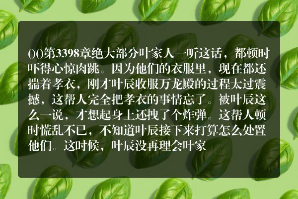 上门龙婿叶辰完整版_叶辰萧初然_第3398章