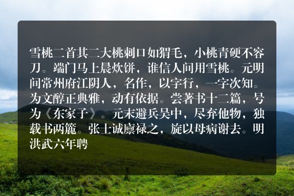 雪桃二首 其二
